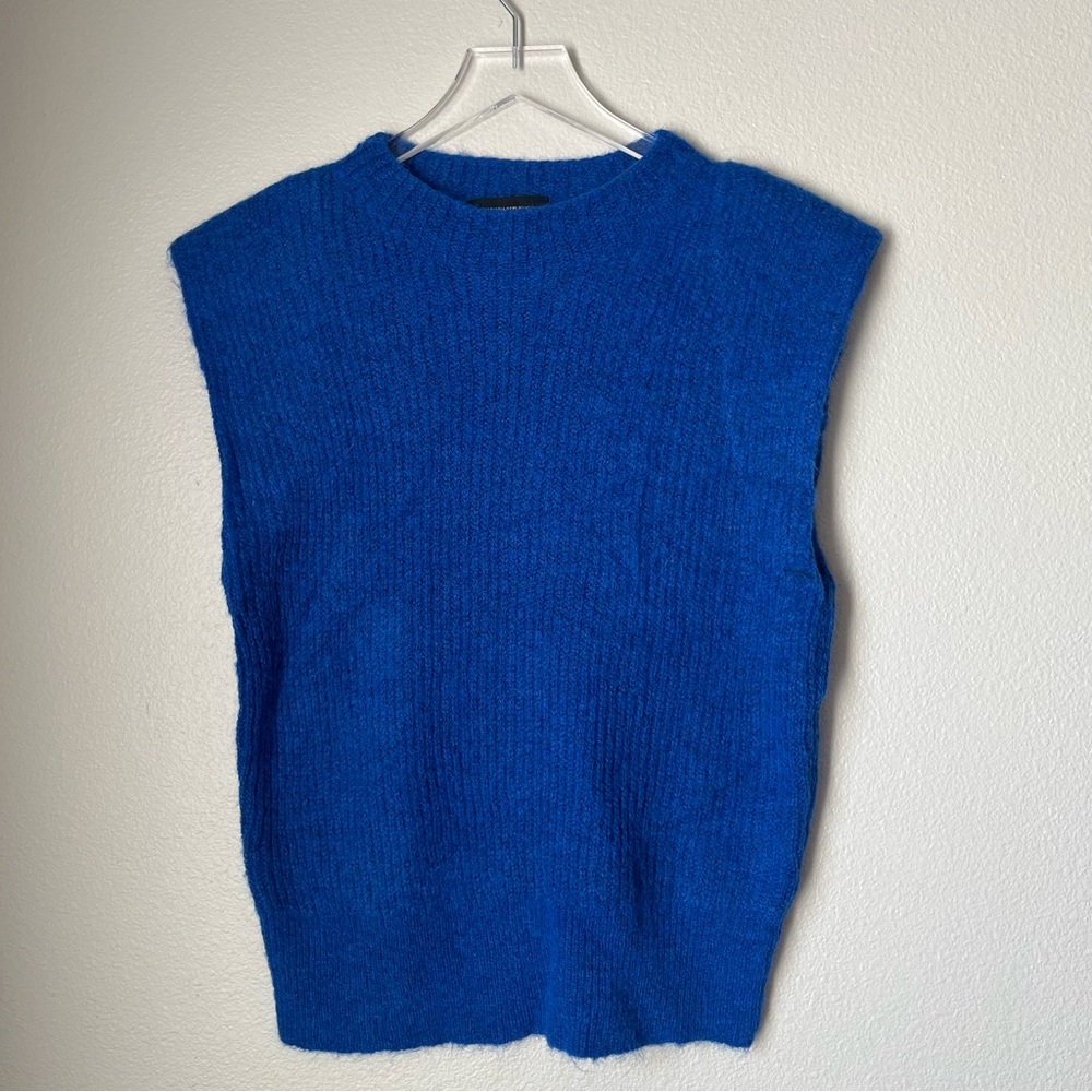 Banana Republic Factory Wool/Alpaca Blue Sleeveless Sweater Vest Size Small